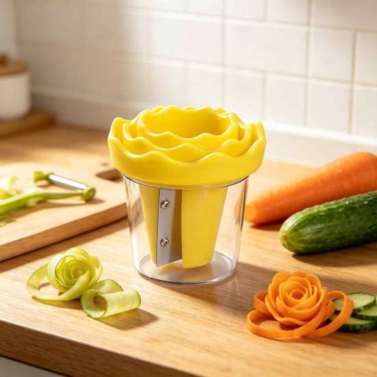 Mehrzweck-Küchengerät Gemüse-Karotten-Lockenwickler und Schäler, Spiralschneider mit ergonomischem kreativem Utensilien-Griff, Edelstahlklinge