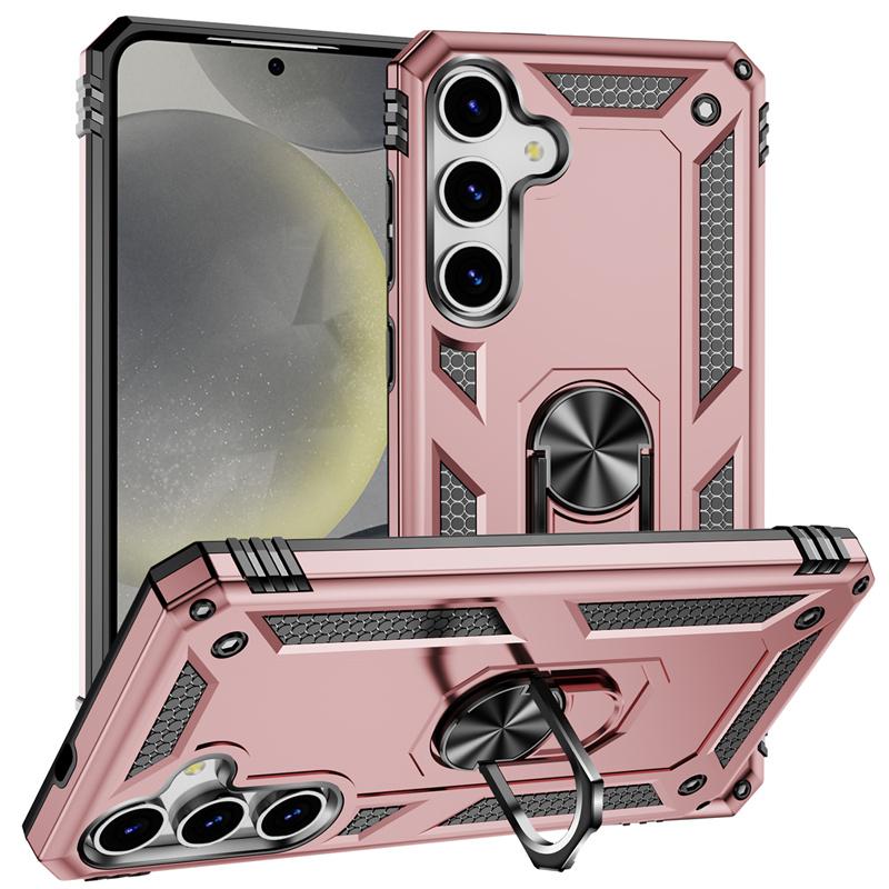 For Samsung Galaxy S25 S25+ S25Ultra Case Shockproof Armor Car Magnet Ring Silicone Phone Case Stand Holder Back Cover