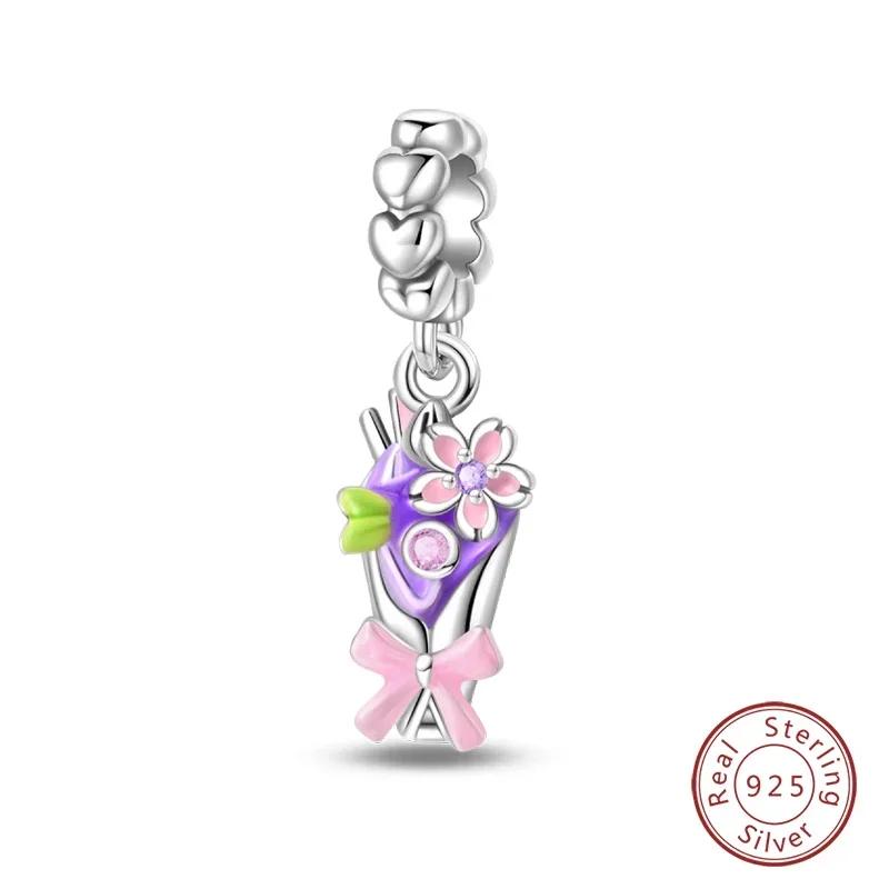 Copper Bouquet Of Flowers Cat Swallow Snail Butterfly Pendant Charms Beads Fit Bracelet Diy Birthday Jewelry Gift