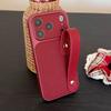Wristband Leather Skin Hybrid Phone Case For iPhone 17 Pro Max iPhone 16 15 14 13 Pro Max with Hand Strap PC+PU Matte Anti-skid Hard Cover