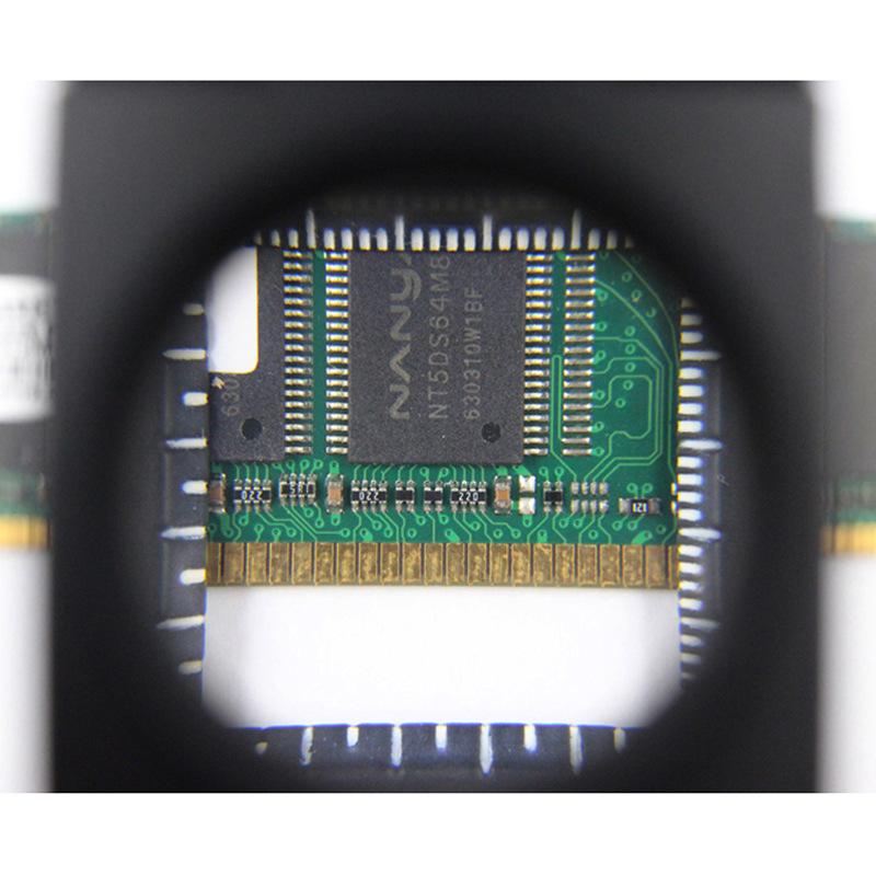 10X Foldable Magnifier All Metal Two Led Light Illumination Cloth Mirror Printing Paper Dot Textile Scale Magnifying Glass