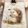 Hedgehog Mushroom Throw Blanket, Cute Animal Print Blanket for Sofa Bed Travel Camping Home Decor