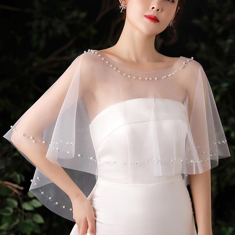 Bridal Shawl: Handmade Pearl Cape for Wedding Photos and Events