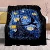 Black Dragon Plush Blanket Flannel Dark Mythical Dragon Design Warm Cozy Soft Throw Decor -QJY