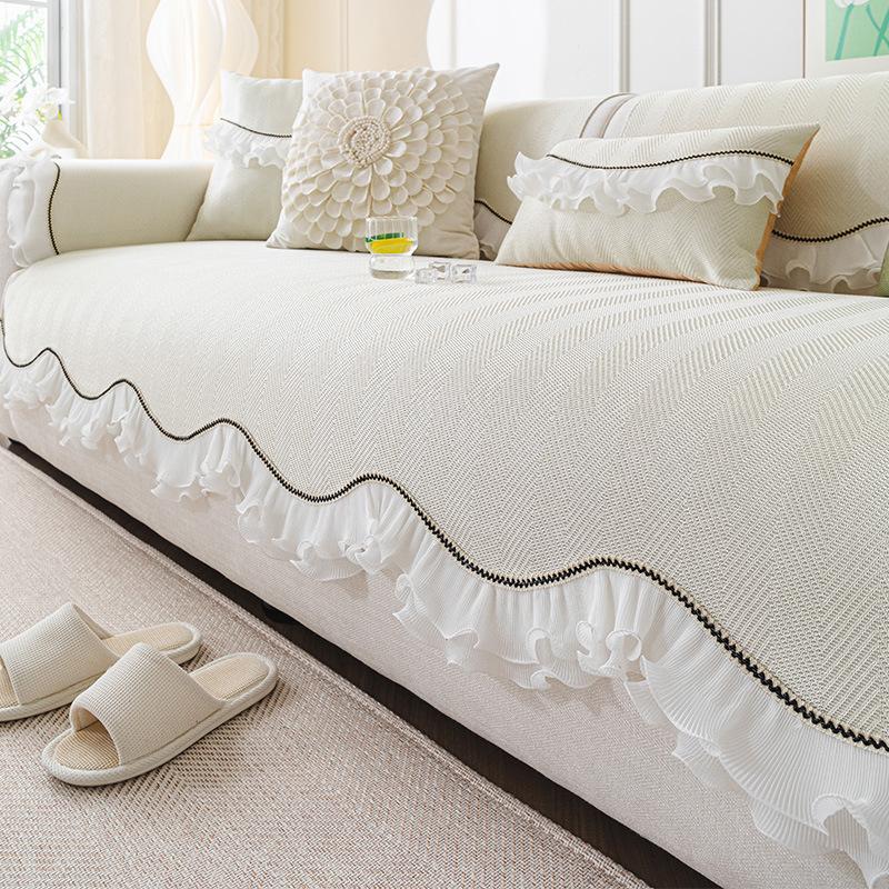 French Skirt Cool Mat Cushion  New Special-Shaped Non-Slip Sofa Cover Towel Summer Ice Silk Sofa Cushion
