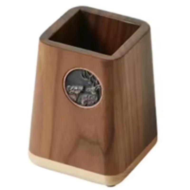 Black Walnut Wood Tissue Box Cover Living Room Decoration Desktop Storage Paper Towel Holder Divided Storage Boxes Tray