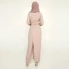 Muslimische Damenmode für Frische Einfarbige Overalls Kleider Abaya Dubai Türkei Islam Schnürung Hoher Bund Kleidung Langarm