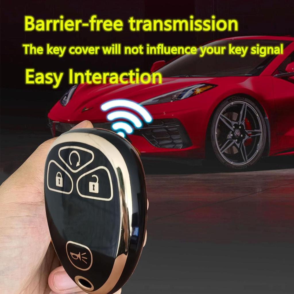 for Chevrolet Key Fob Cover Keyless Remote Smart Key Fob Shell with Keychain Fit for Chevy Suburban Tahoe Traverse Buick Enclave Cadillac Escalade