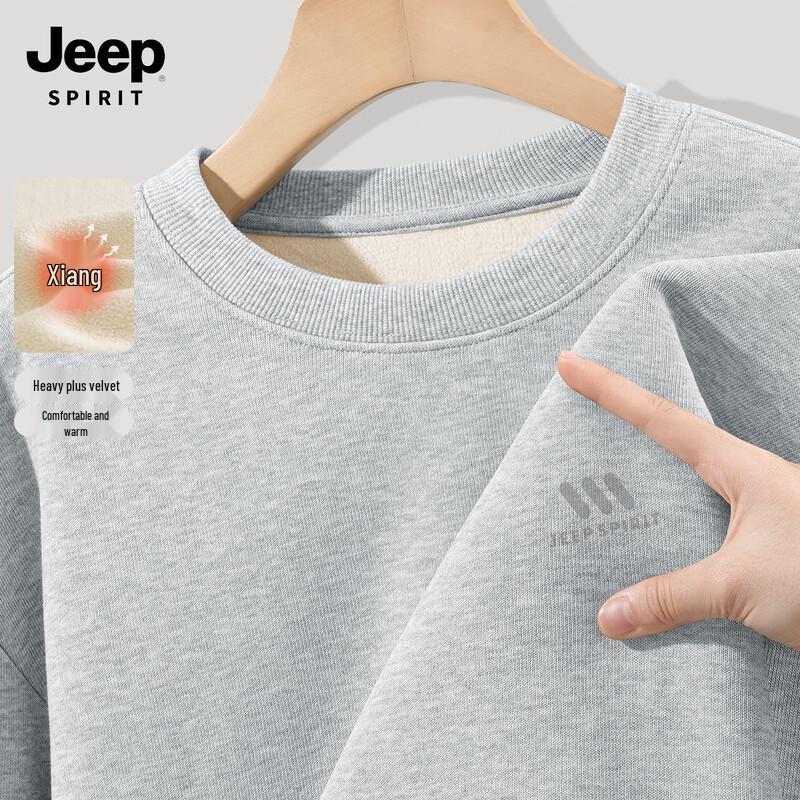 JEEP SPIRIT Herren 2025 Fleecegefüttertes Pullover-Sweatshirt