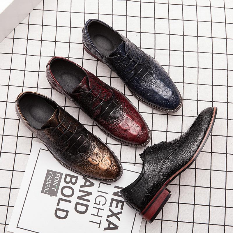 Large size leather shoes fashion trend men's shoes British style retro casual small leather shoes business dress