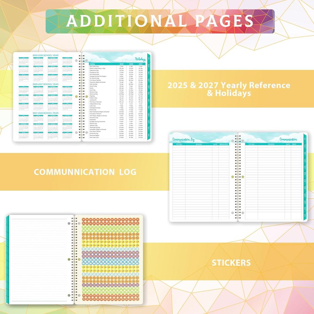 Student Planner 2025-2026 - Academic School Planner from Jul. 2025 - Jun. 2026, 8.5" × 10.8" Weekly Lesson Organizer, Strong Twin-Wire Binding, 12