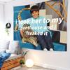 VIKAMA Bedroom Living Room Tapestry with i took her to my penthouse and i freaked it Funny Meme and Hilarious Lizard Boy