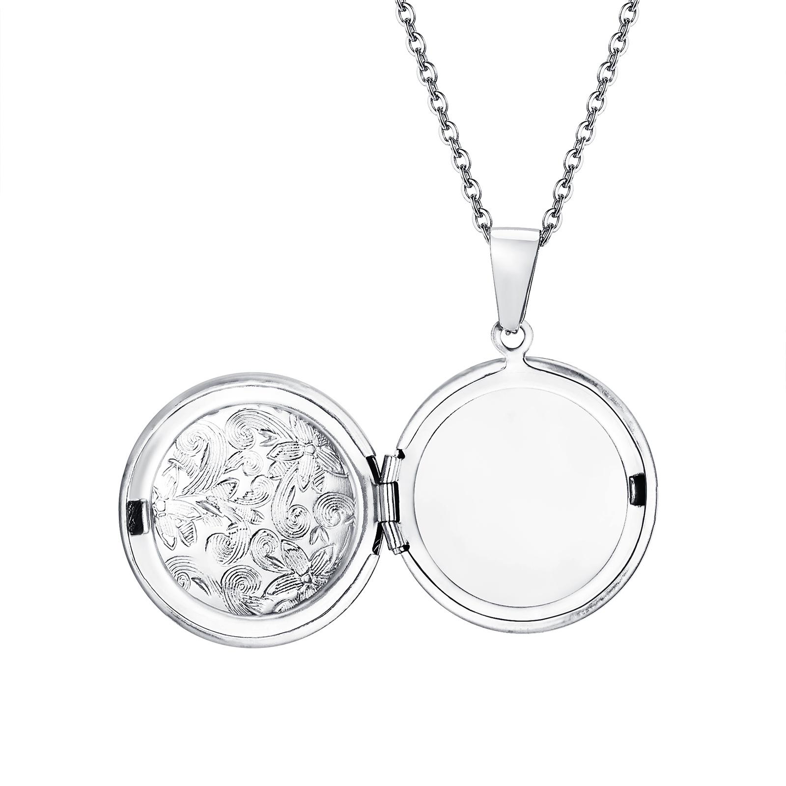 

Vnox Free Custom Photo Frame Pendant Necklaces, Round Pendant Holds Image Picture, Love Memorial Locket Necklaces Gift for Women 50cm