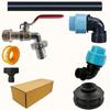 11-Piece Universal IBC Barrel Bracket Adapter Kit - Zinc Alloy Faucet Connector with PE Pipe Fittings, 3-Way Connector