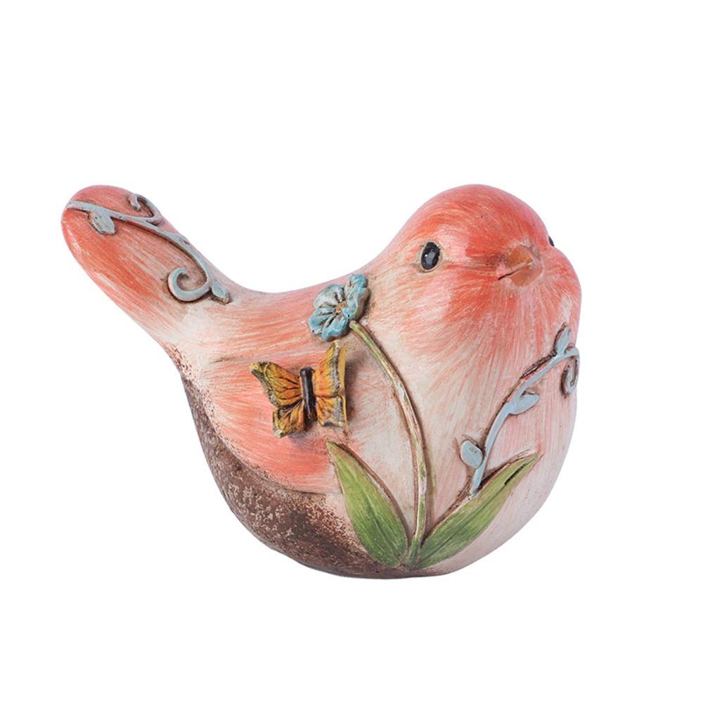 

Милая миниатюрная статуэтка птицы, реалистичные настольные украшения в виде птиц, фигурка имитации птицы, для улицы, сада, газона розовый
