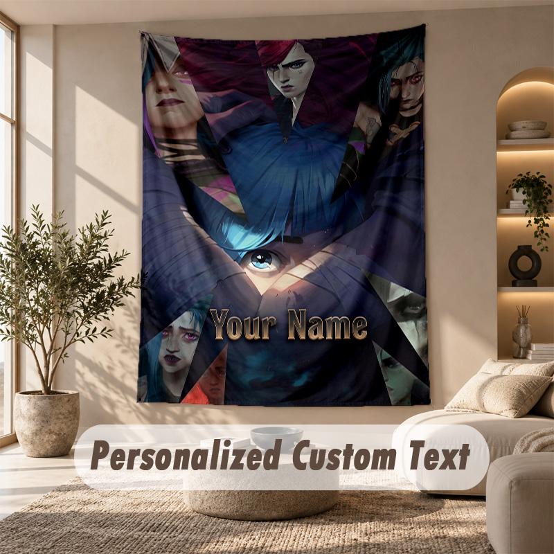Tapestry Custom Name Text, Wall Hanging Tapestry Home Room DecorLeague of Legends