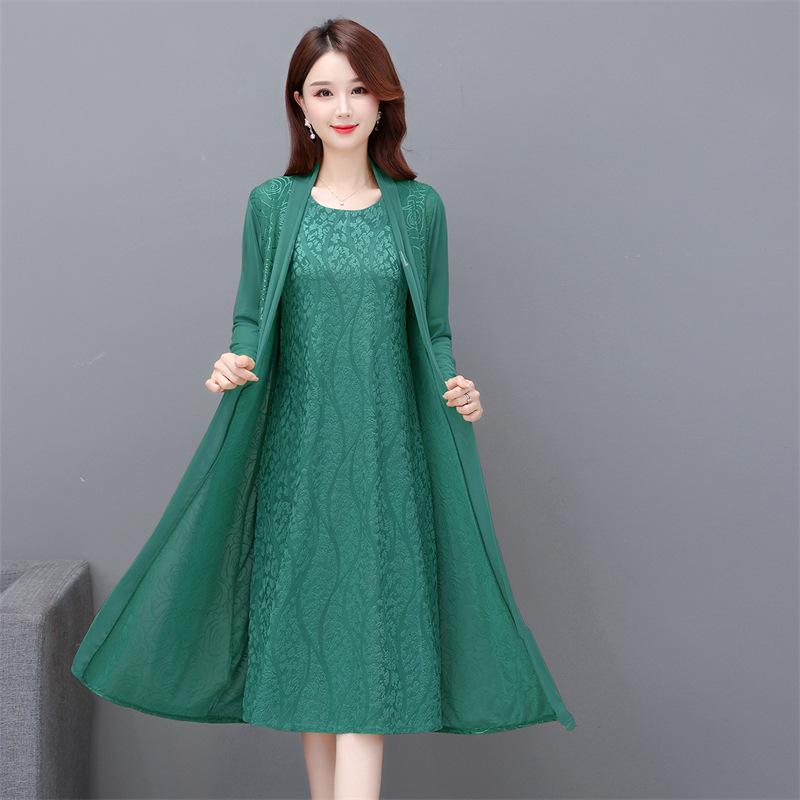 Rochie de vară din două piese 2023 cu șal cardigan de lungime medie