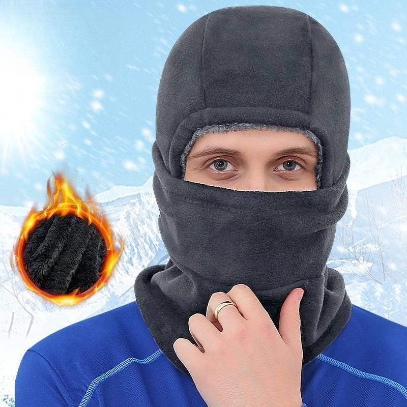 Cycling Windproof Face Mask, Autumn and Winter Hat, Scarf with Fleece for Cold Protection and Warmth, Electric Bike Hood