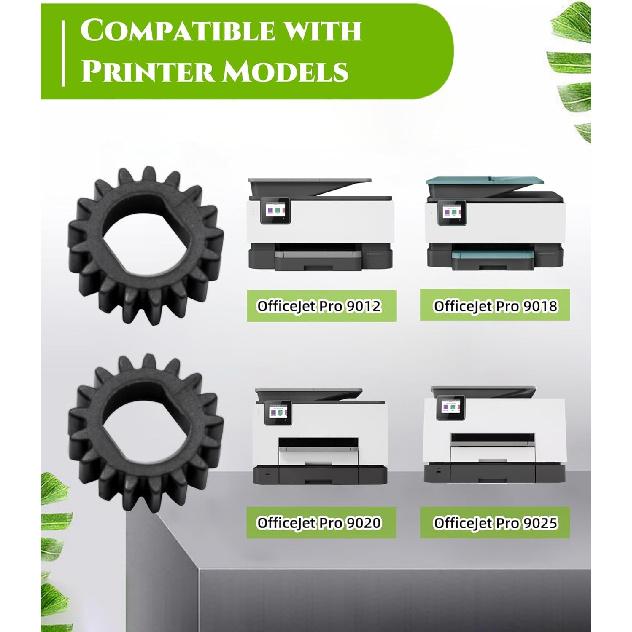 2 Pcs Paper Feed Gear Replacement Fits for HP OfficeJet Pro 9012 9018 9020 9025 Printers, Upgraded Printer Replacement Parts