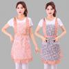 New Cute Floral Apron Breathable Home Kitchen Cooking Can Wipe Hands Waist Thickened Wear-resistant Work Clothes