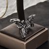 Gothic Vintage Distressed Angel Silver Color Ring Ancient Silver Punk Hip Hop Couple Rings Party Jewelry Gift Anillos Mujer