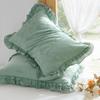 45x75cm Solid Color Cotton Pillowcase Adult Home Double-layer Lotus Leaf Lace Pillow Core Cover Enlarge Widen Fix The Non Displaced Pillow Covers