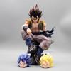2024 25cm Anime Dragon Ball Figure Gk Three Head Replaceable Sitting Posture Gogeta Figure Model Ornaments Toy Birthday Gift