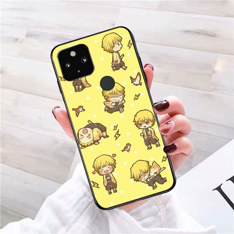 כיסוי טלפון אנימה Demon Slayer Agatsuma Zenitsu לגוגל פיקסל 7 פרו 7 6A 6 פרו 5A 4A 3A פיקסל 4 XL פיקסל 5 6 4 3 XL 3A XL 2 XL