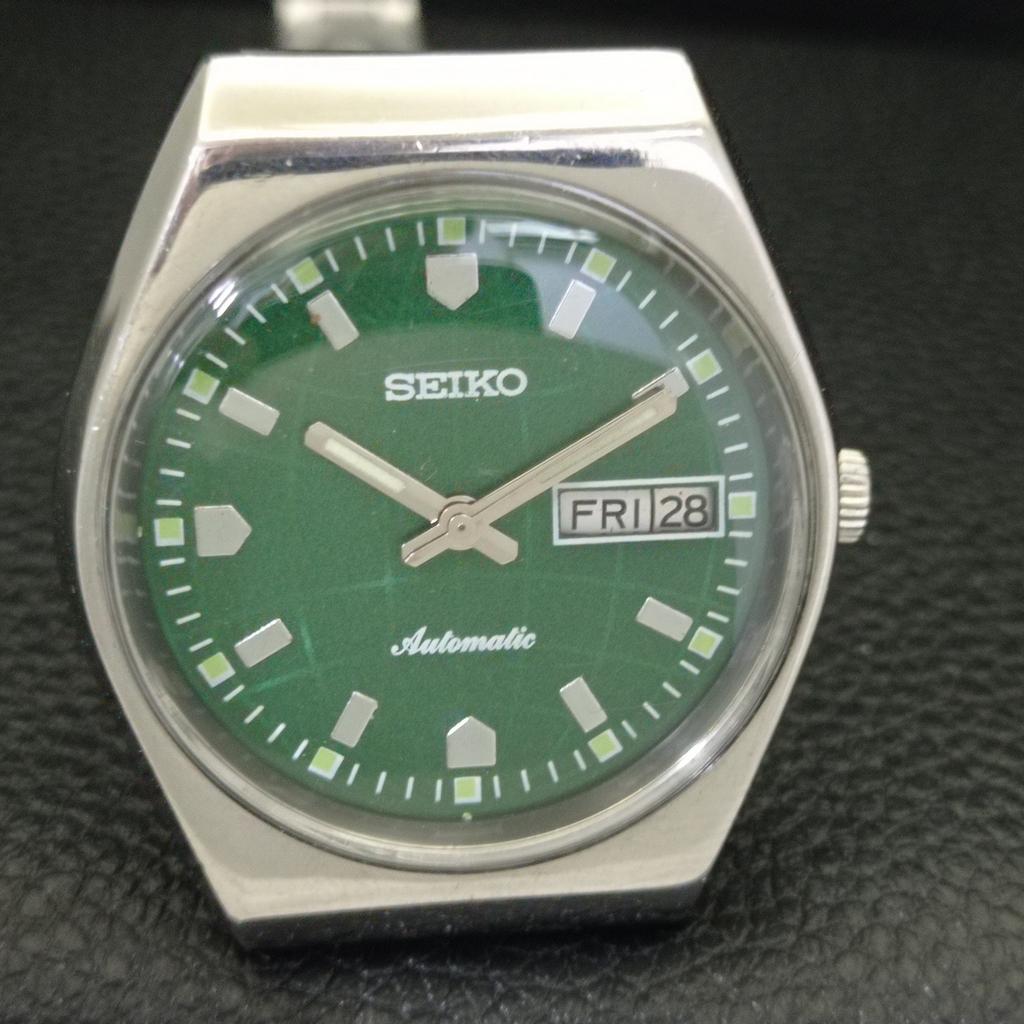 GENUINE VINTAGE SEIKO AUTOMATIC 6309A JAPAN MENS GREEN DIAL WATCH a701629-5 R206c-a701629