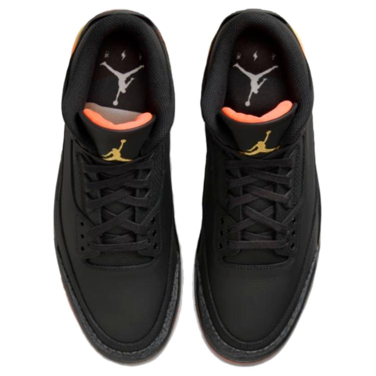 J. Balvin x Air Jordan 3 Retro Rio Unisex Sneakers Black Solar-Flare Total-Crimson-Abyss FN0344-001