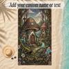Forest Theme Soft Beach Towel Personalized Custom Name Text Towel Portable for Beach Pool Travel
