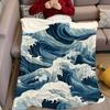 Golven & Wolken Flanellen Deken Warm Zacht Halloween Kerstmis Bank Warm Gezellig Decoratief Decor Cadeau voor Elk Seizoen