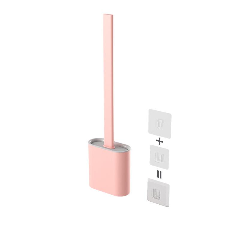 Luxury Toilet Brush Wall Hanging Toilet Brush Long Handled Silicone Toilet Brush Soft Bristles WC Cleaning Brush Clean Tool Bathroom Accessories