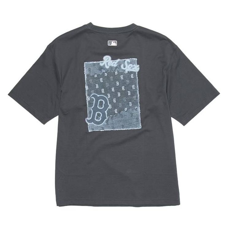MLB T Shirts Unisex Boston Red Sox/Dark Gray Crew Neck Moderate 3ATSM0763-43GRD XL