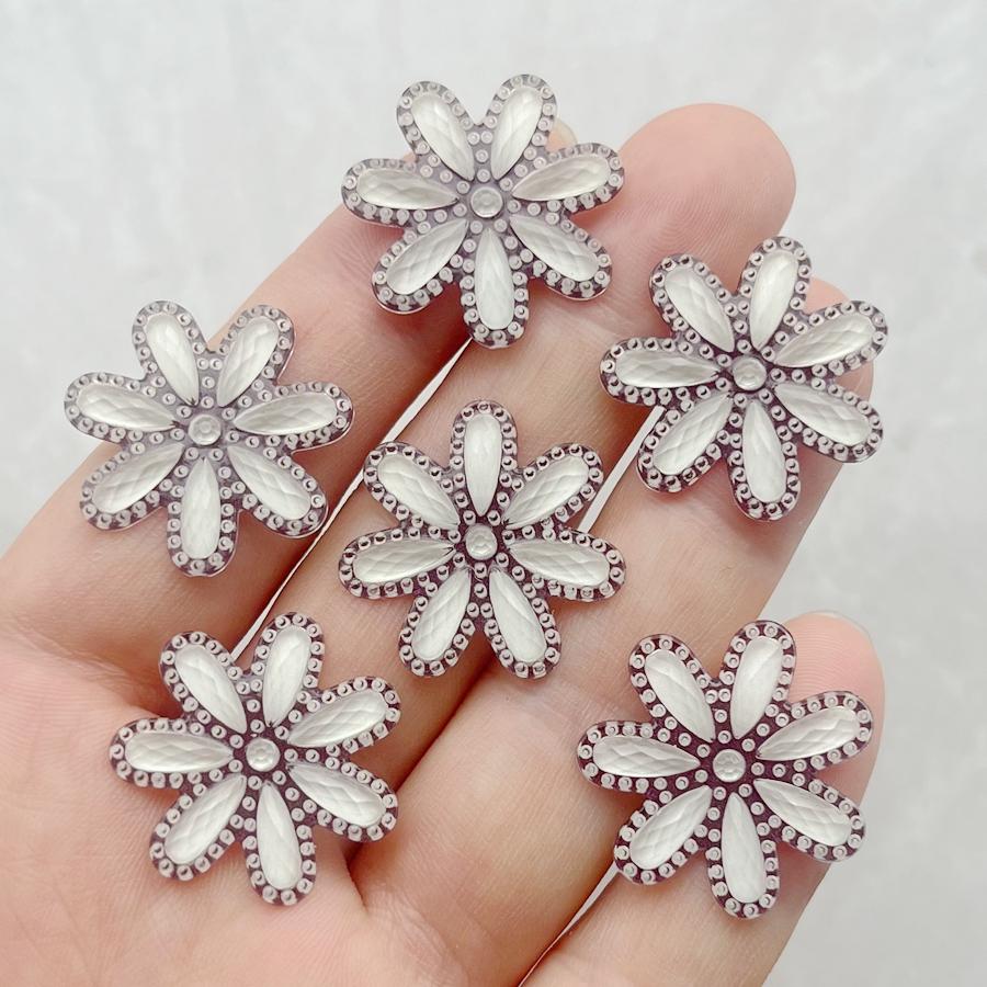 20 Pieces of 25mm Charming Flower Rhinestone Scrapbook Suitable for Jewelry Making DIY Various Handmade Decorations
