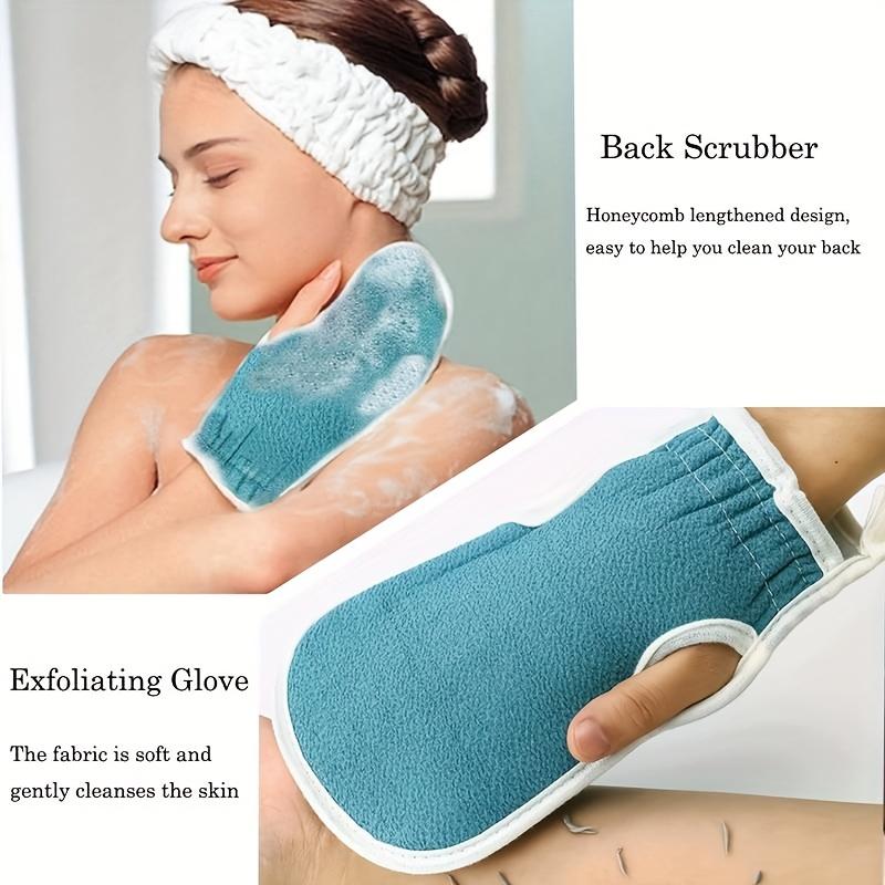 3pcs Bath Exfoliating Set - Includes Bath Pouf, Exfoliating Glove & Back Scrubber Towel - Ideal for Spa, Massage & Body Scrubs