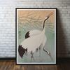 Affiche deux grues japonaises