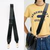 Adjustable Black Faux Leather Crossbody Wide Shoulder Strap - Versatile Replacement Accessory