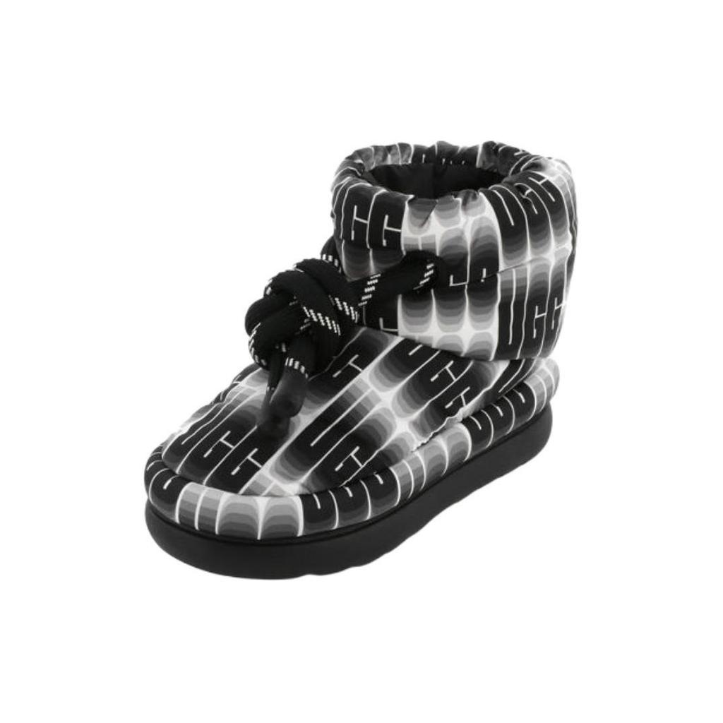 UGG Women Classic Maxi Wavelength Short Boot Black White 1134610-BWHT