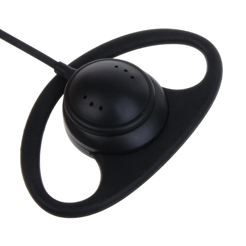 D-shaped Headphone Receiver/Listen Only 3.5mm Headset Earpiece Fitting Right/Left Ear Suitable for Walkie-Talkie ABS