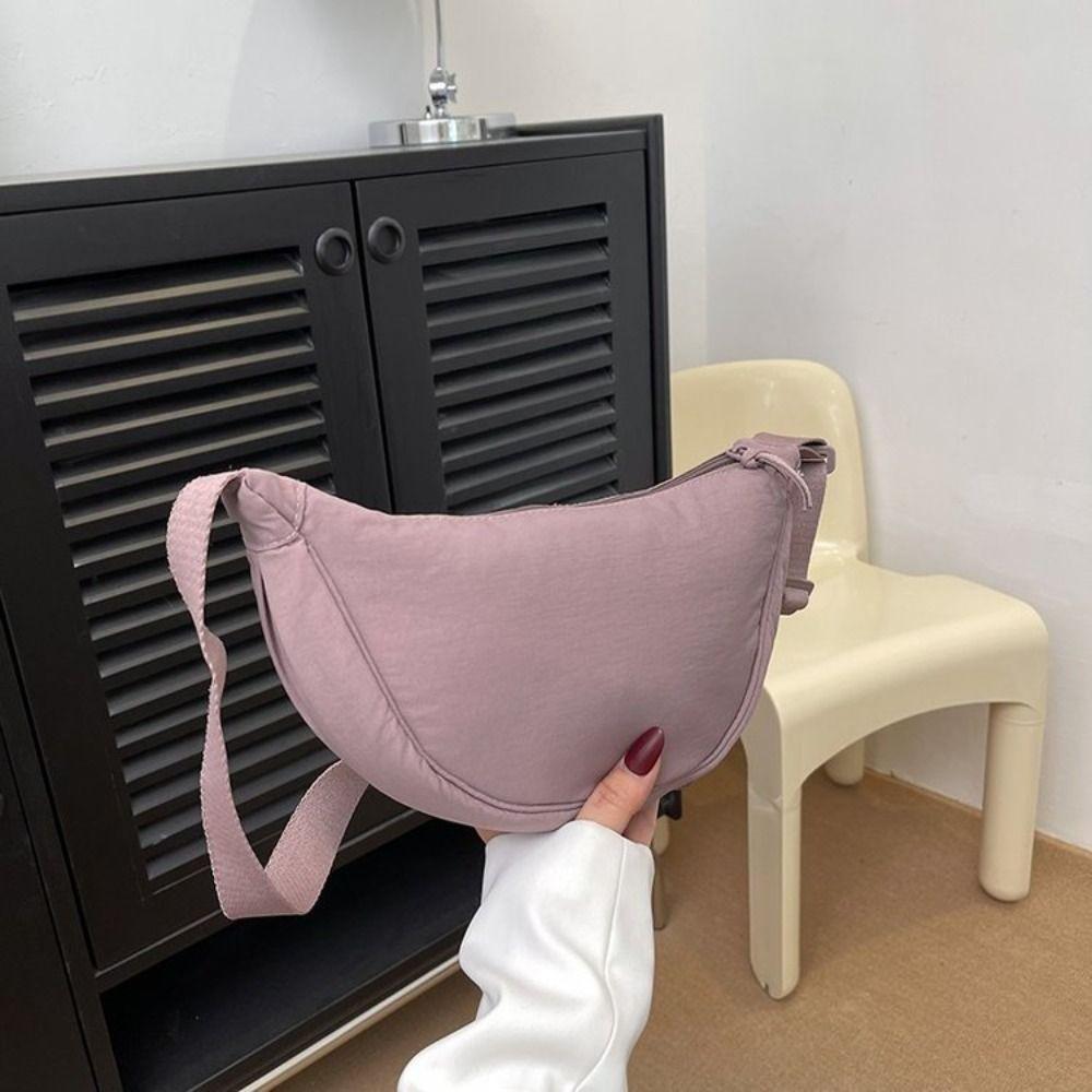 Nylon Hobos Crossbody Bag Handbag Half-moon Bag Casual Canvas Dumpling Bag Girls
