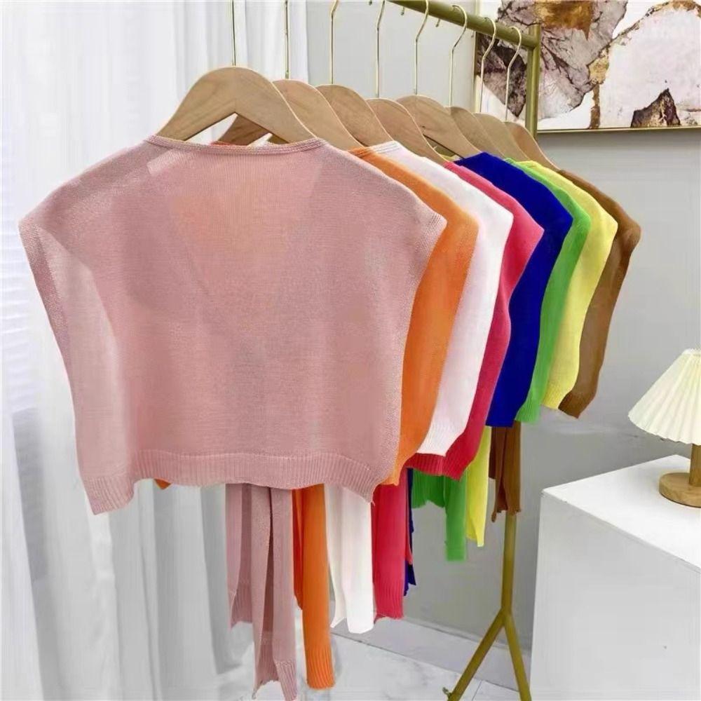 Thin Air Conditioning Scarf Lightweight Knit Cape Korean Style Fake Collar Neck Guard Women Girls