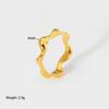European and American INS Simple Irregular Wave Ring Plated with 18K Gold Stainless Steel Waterproof Fashion Commuter Plain Ring Ring for Women
