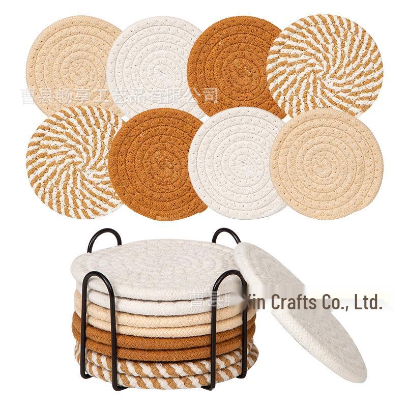 Nordic Cotton Rope Woven Placemat: Round Heat-Resistant Insulation Pad for Kitchen or Dining Table