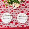 Valentine Tablecloth Table Flag Placemat Set Red Lace European American Style Party Home Decoration Festival Dinner Decorating