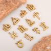 3Pcs Zodiac Charms 18K Gold-Plated Stainless Steel Twelve Constellation Pendants DIY Jewelry Making