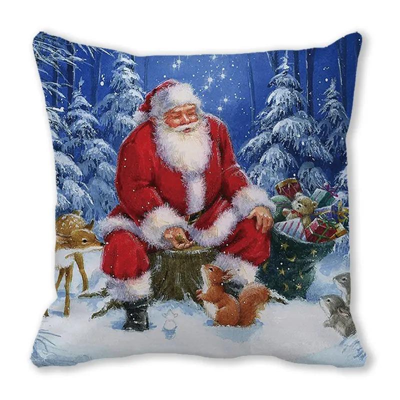 Vianočné obliečky na vankúše Autopríslušenstvo Kancelária Santa Claus Obývacia izba Pohovka Domáce obliečky na vankúše