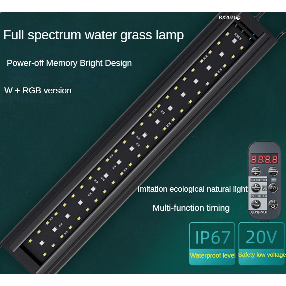 Professional Aquatic Plant Light Fish Tank LED Full Spectrum RGB Bracket Lighting Lamp Waterproof Aquarium Light