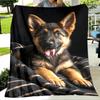 1 stuks Polyester Flanellen Fleece Plaid met Schattige Hond Print Digitale Print Alle Seizoenen Gebreide Zachte Warme Deken voor Bank