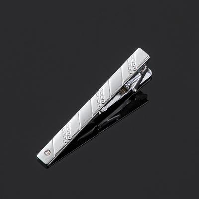Electroplated Silver Sandblasted Point Diamond Iron Tie Clip, Men'S Business Casual Dress Collar Clip.